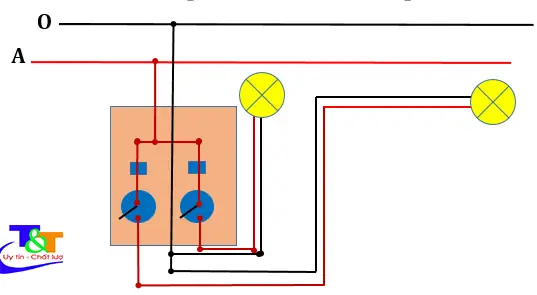 Công Tắc 2 Cực Điều Khiển 2 Đèn