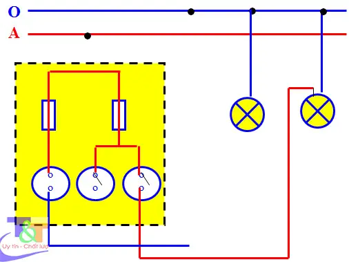 Công Tắc 2 Cực Điều Khiển 2 Đèn