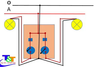 Công Tắc 2 Cực Điều Khiển 2 Đèn