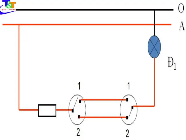 Công Tắc 3 Cực Điều Khiển 2 Đèn