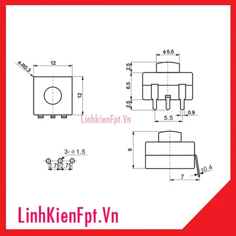 Công Tắc Đèn Pin 3 Chân