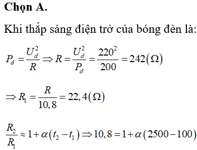 Công Thức Tính Điện Trở Đèn