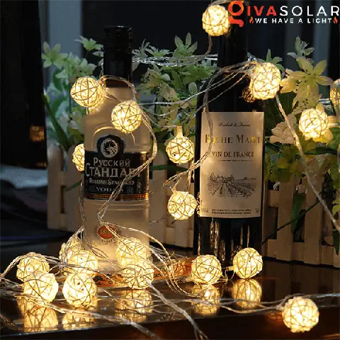 Dây Đèn Led Quả Cầu Mây