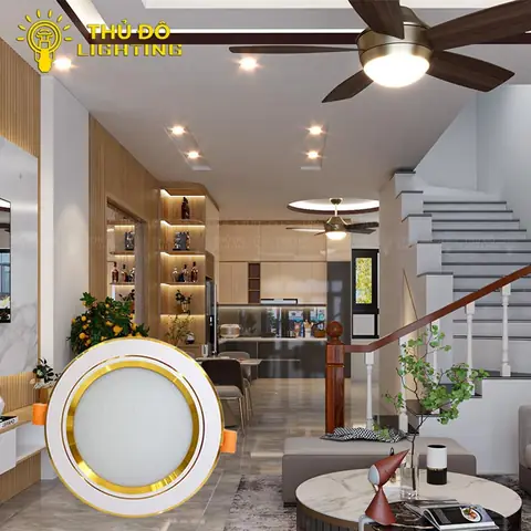 Đèn Âm Trần Viền Vàng