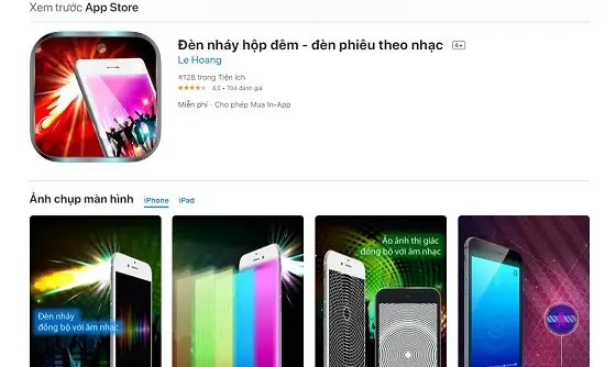 Đèn Flash Nháy Theo Nhạc Iphone