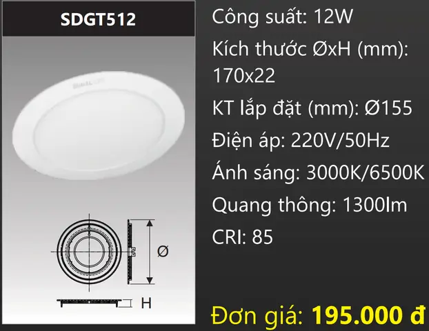 Đèn Led Âm Trần Duhal