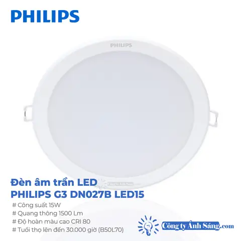 Đèn Led Âm Trần Philips 15w