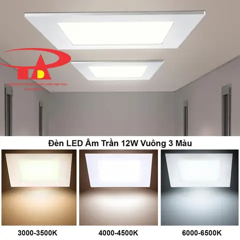 Đèn Led Âm Trần Vuông 3 Màu