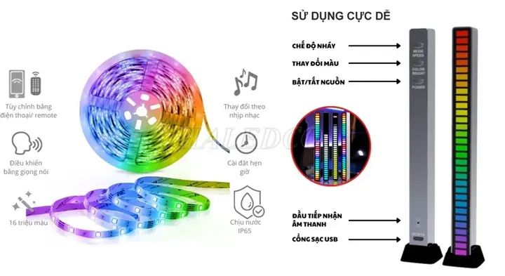 Đèn Led Đổi Màu Theo Nhạc