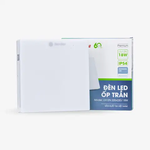 Đèn Led Ốp Trần Vuông 18w Rạng Đông