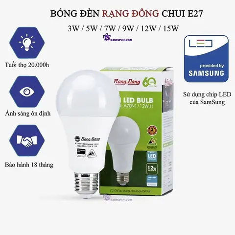 Đèn Led Rạng Đông Ánh Sáng Vàng