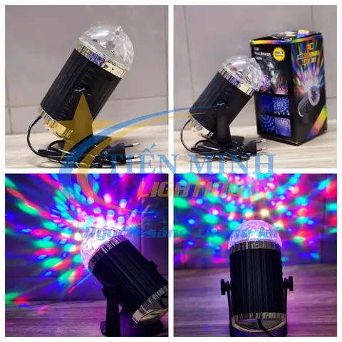 Đèn Led Xoay 7 Màu Hình Trụ Cảm Ứng Nhạc