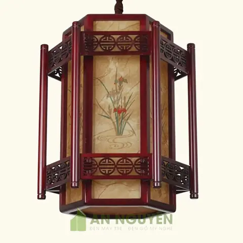 Đèn Lục Giác Bằng Gỗ