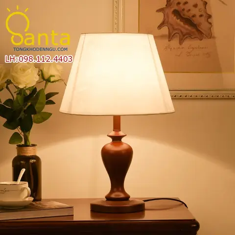 Đèn Ngủ Để Bàn Bằng Gỗ
