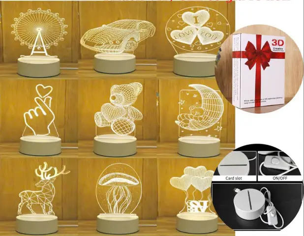 Đèn Ngũ Led 3d Nhiều Hình