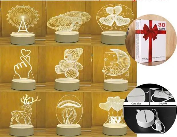 Đèn Ngũ Led 3d Nhiều Hình