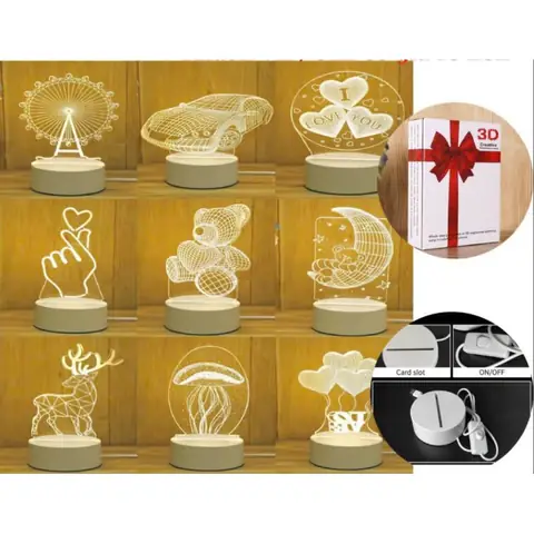 Đèn Ngũ Led 3d Nhiều Hình