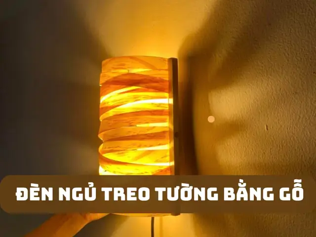 Đèn Ngủ Treo Tường Bằng Gỗ