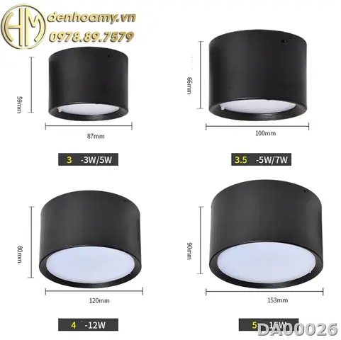 Đèn Ống Bơ Lắp Nổi