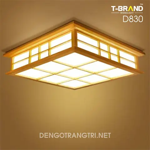 Đèn Ốp Trần Bằng Gỗ