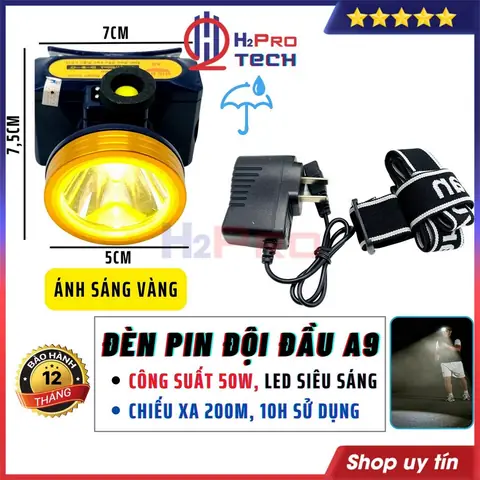 Đèn Pin Đội Đầu Ánh Sáng Vàng