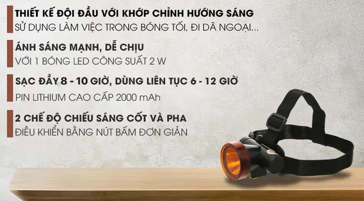 Đèn Pin Đội Đầu Comet Crt1614