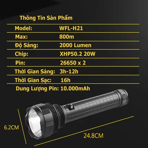 Đèn Pin Siêu Sáng 2000 Lumen