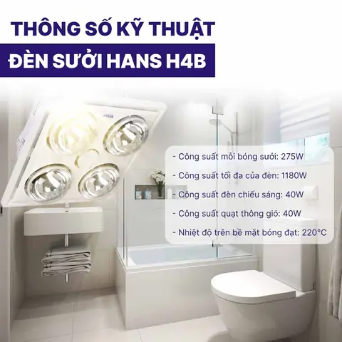 Đèn Sưởi Hans 4 Bóng
