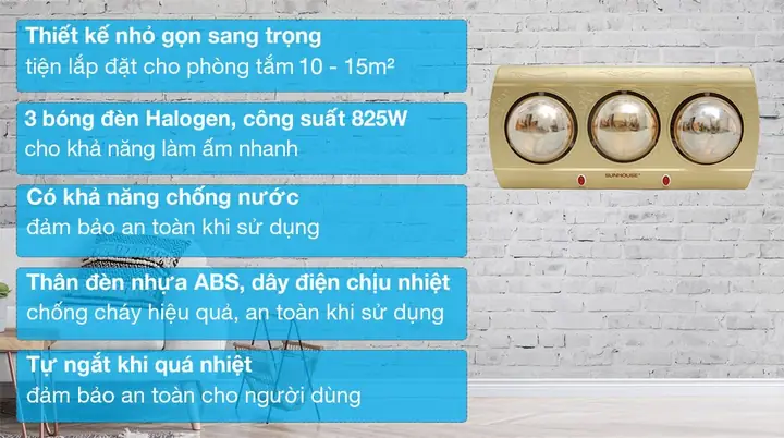 Đèn Sưởi Nhà Tắm Sunhouse Điện Máy Xanh