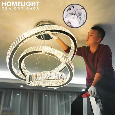 Đèn Thả 3 Vòng Pha Lê