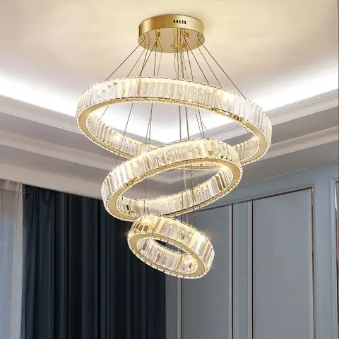 Đèn Thả 3 Vòng Pha Lê