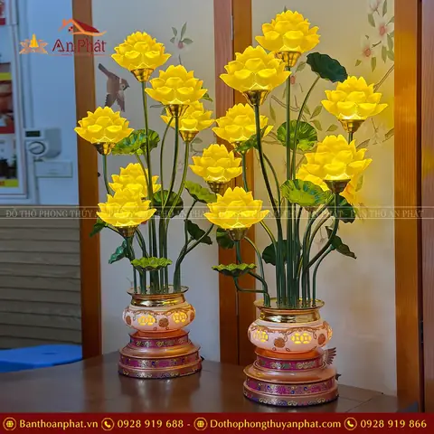 Đèn Thờ Điện Bằng Sứ