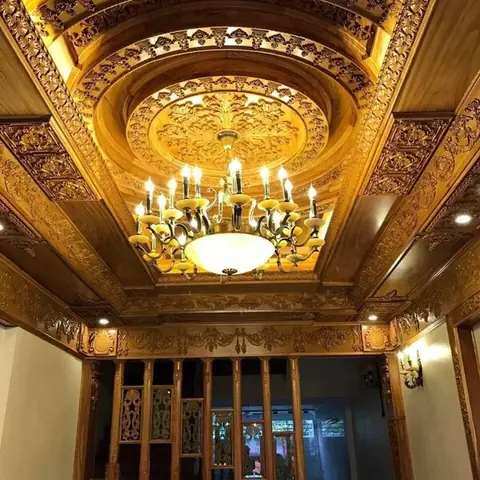 Đèn Trang Trí Phòng Khách Trần Gỗ