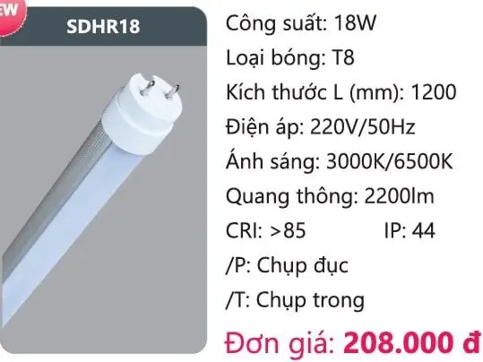 Đèn Tuýp Led 1m2 18w
