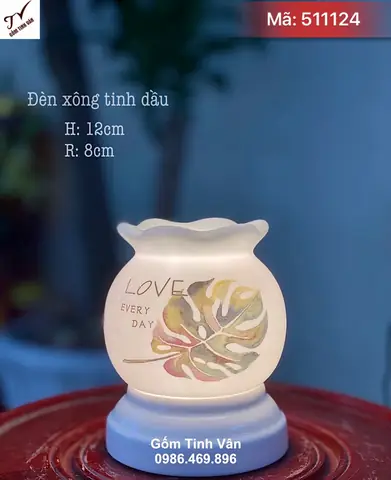 Đèn Xông Tinh Dầu Sứ Thấu Quang Cao Cấp