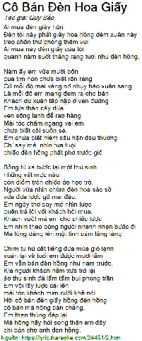 Karaoke Cô Gái Bán Đèn Hoa Giấy