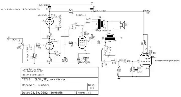 Mạch Ampli Đèn El84 Se