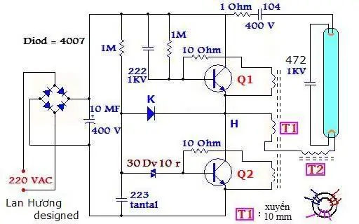 Mạch Đèn Huỳnh Quang Chấn Lưu Điện Tử