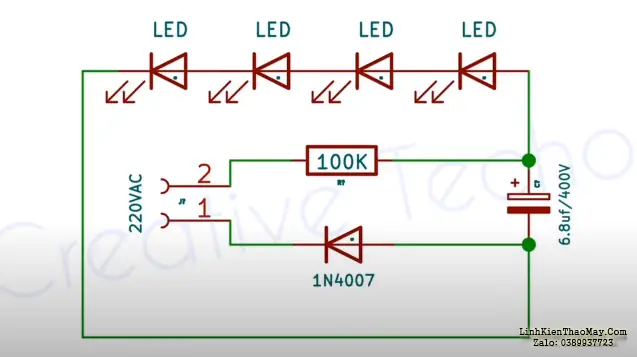 Mạch Đèn Led Chớp Tắt Đơn Giản