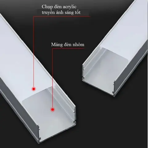 Máng Nhôm Chế Đèn Led