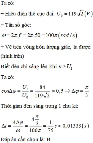 Một Chiếc Đèn Neon Đặt Dưới Điện Áp Xoay Chiều
