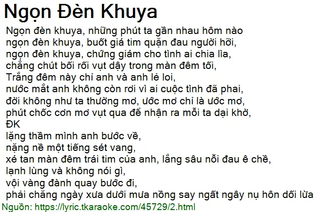 Một Mình Một Ngọn Đèn Khuya
