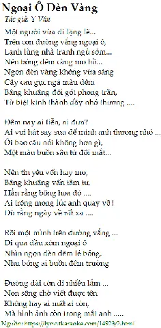 Ngoại Ô Đèn Vàng Karaoke