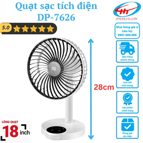Quạt Sạc Tích Điện Có Đèn