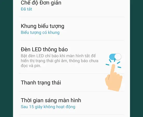Tắt Đèn Led Thông Báo Samsung J7 Prime