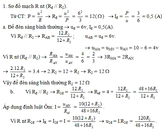 Tìm R2 Để Đèn Sáng Bình Thường