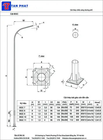 Trọng Lượng Cột Đèn Chiếu Sáng
