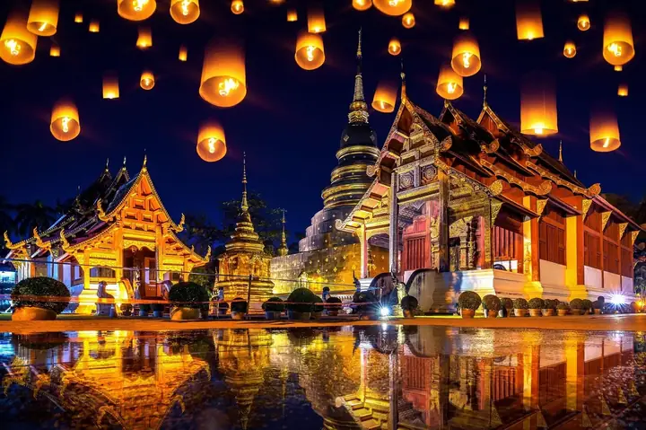 Vẽ Lễ Hội Thả Đèn Trời